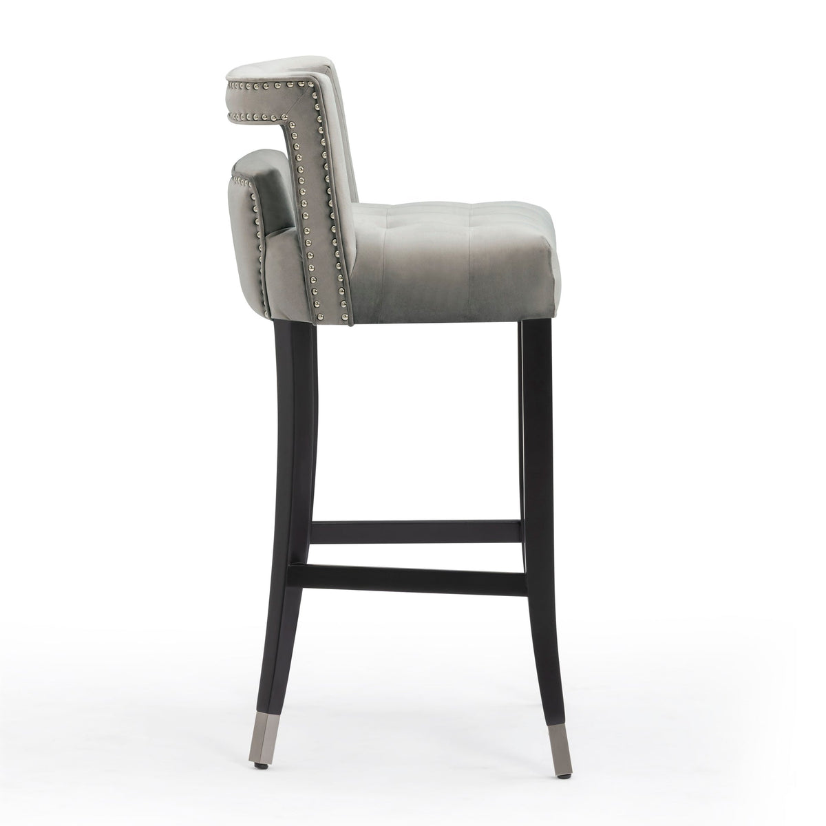 Rina Grey Velvet Bar Stool - Luxury Living Collection