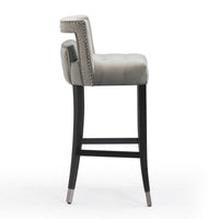 Rina Grey Velvet Bar Stool - Luxury Living Collection