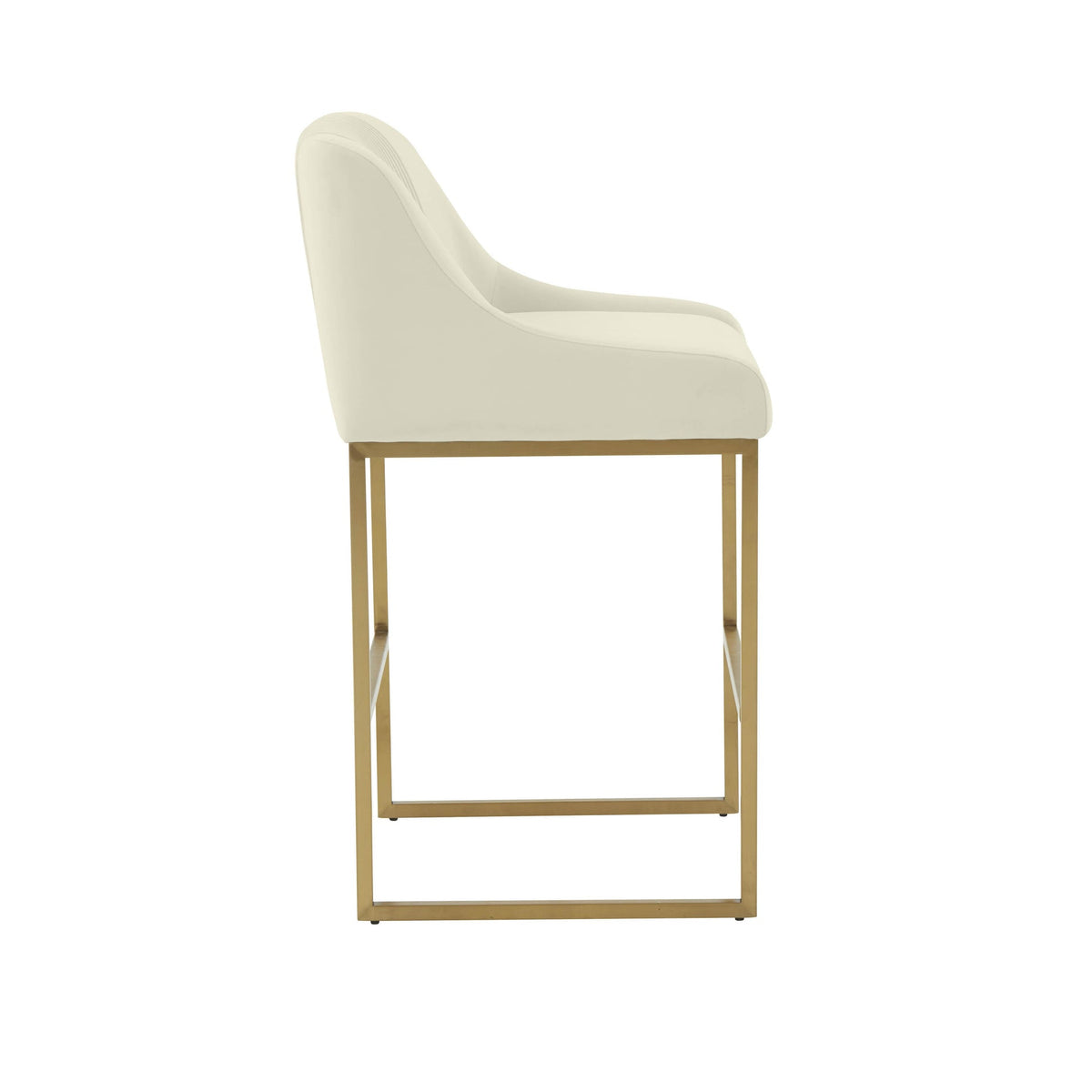 Melodie Cream Pleated Velvet Counter Stool