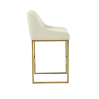 Melodie Cream Pleated Velvet Counter Stool
