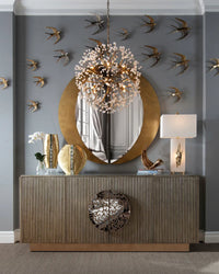 Birds in Flight Polished Brass Metal Wall Art (Set of 3)