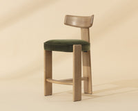 Horton Rustic Oak & Forest Green Counter Stool