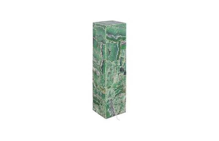 Onyx Green Square Flourite Pedestal Lamp