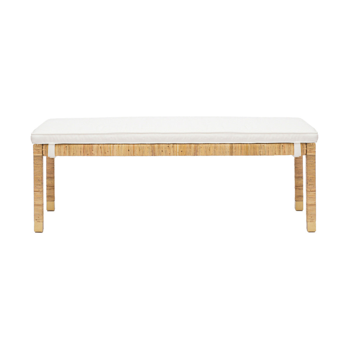 Arimo 50” Natural Woven Rattan Bench