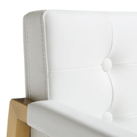Lila White Gold Steel Faux Leather Barstool - Luxury Living Collection