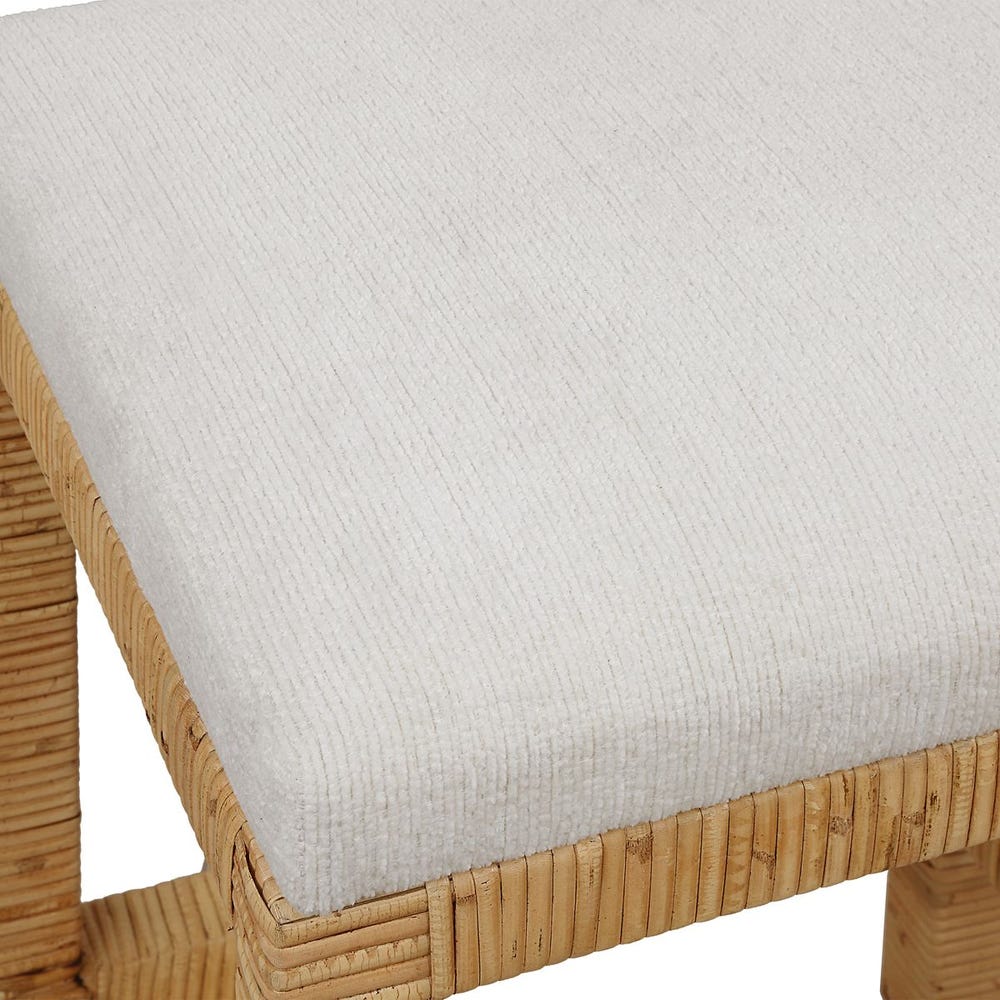 Mary Off White Natural Rattan Counter Stool
