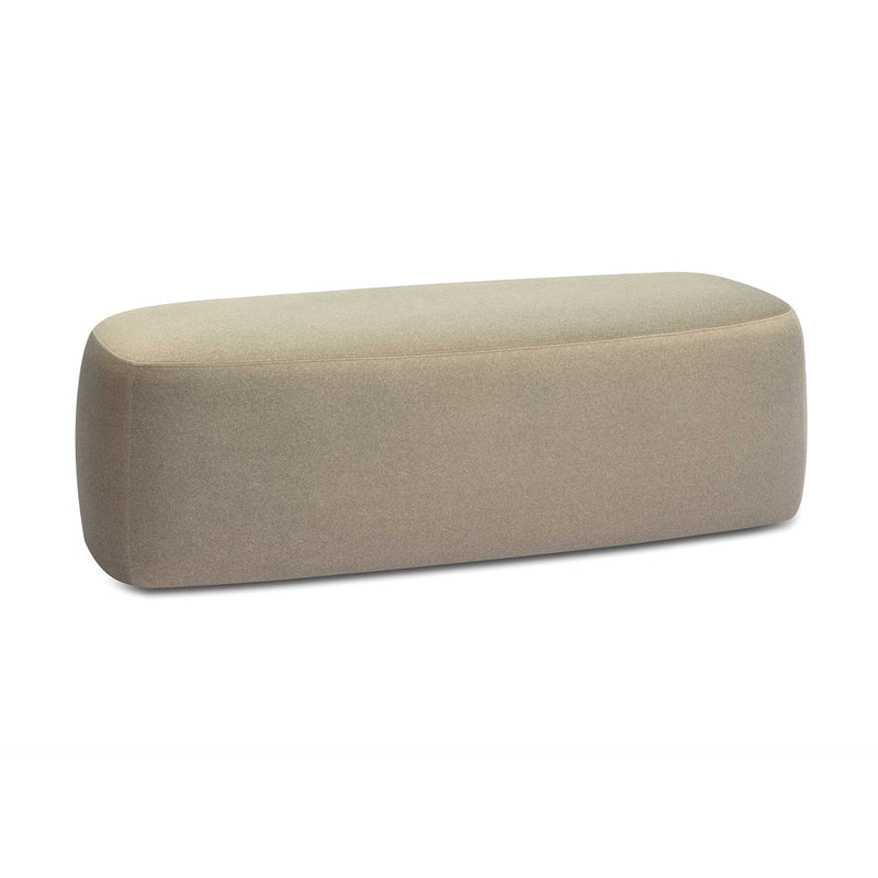 Graceland Taupe Faux Mohair Bench