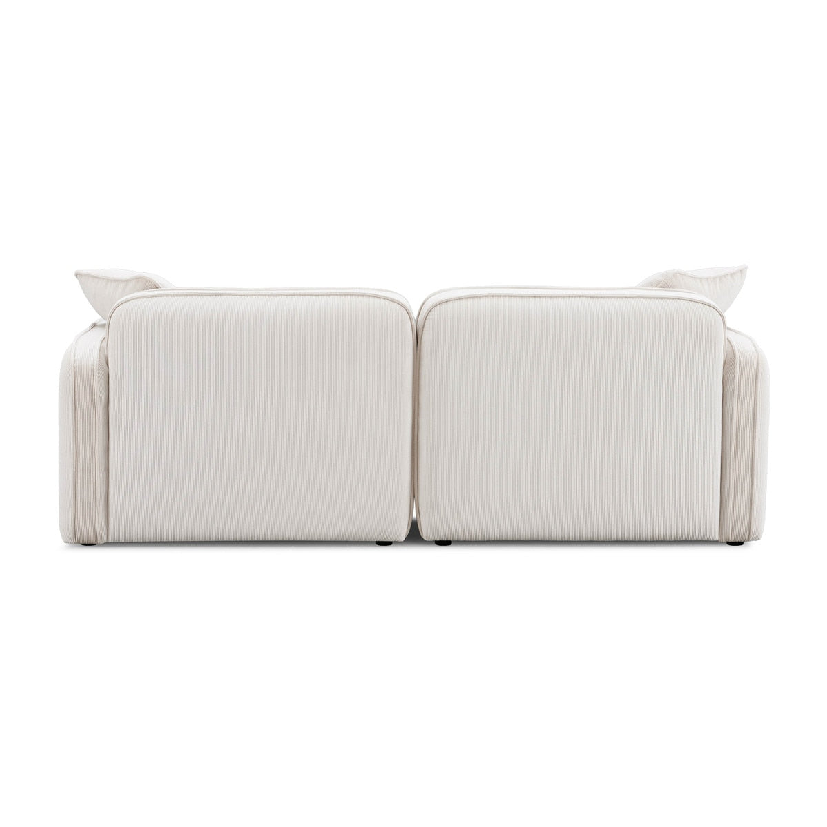 Travie 78" White Sand Performance Corduroy Velvet Modular Loveseat