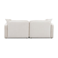 Travie 78" White Sand Performance Corduroy Velvet Modular Loveseat