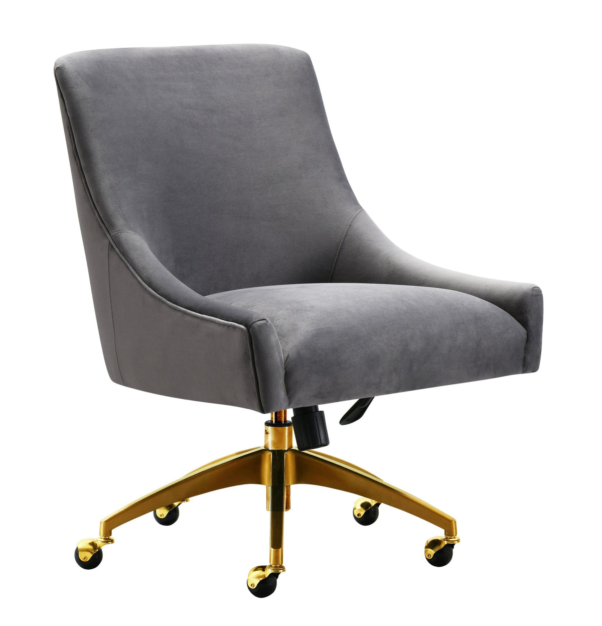 Prado Grey Velvet Office Swivel Office Chair - Luxury Living Collection