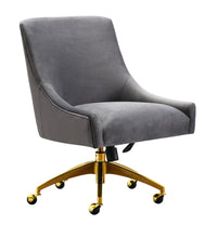 Prado Grey Velvet Office Swivel Office Chair - Luxury Living Collection