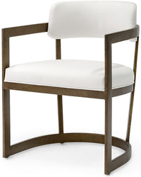 Conrad Gold & Performance White Basket Weave Arm Chair