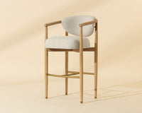 Sigrid Oatmeal Upholstered Oak Bar Stool
