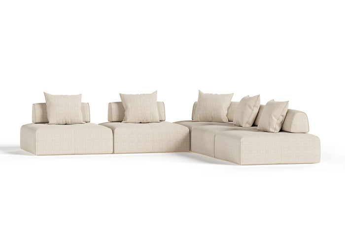 Eliza 5 Piece Modern Modular Beige Sectional Sofa