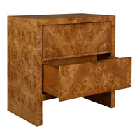 Knox Burl Finish 2 Drawer Chest/Nightstand