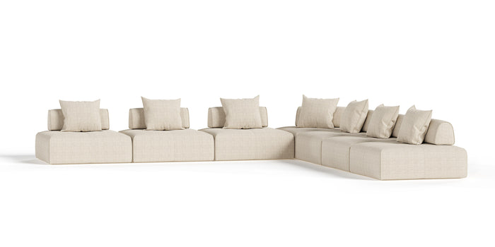 Eliza 7 Piece Modern Modular Beige Sectional Sofa