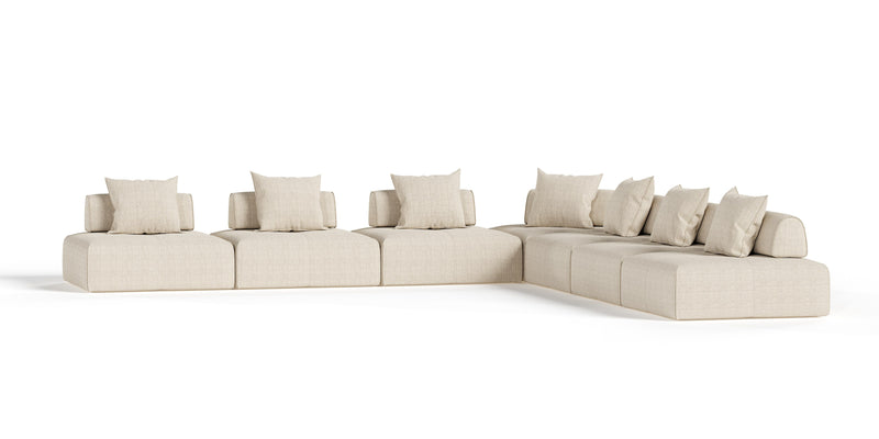 Eliza 7 Piece Modern Modular Beige Sectional Sofa