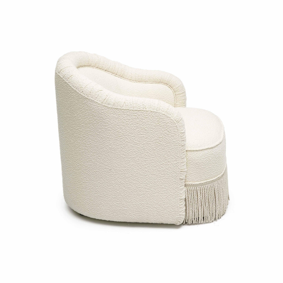 Pamela Cream Performance Boucle Tassel Accent Chair