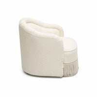Pamela Cream Performance Boucle Tassel Accent Chair