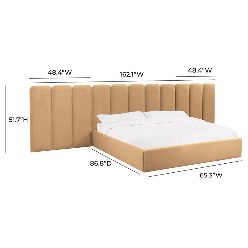 Essence Honey Velvet Bed With Side Panels