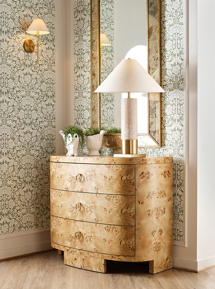 Emma 42" Burl Wood With Satin Brass Chest