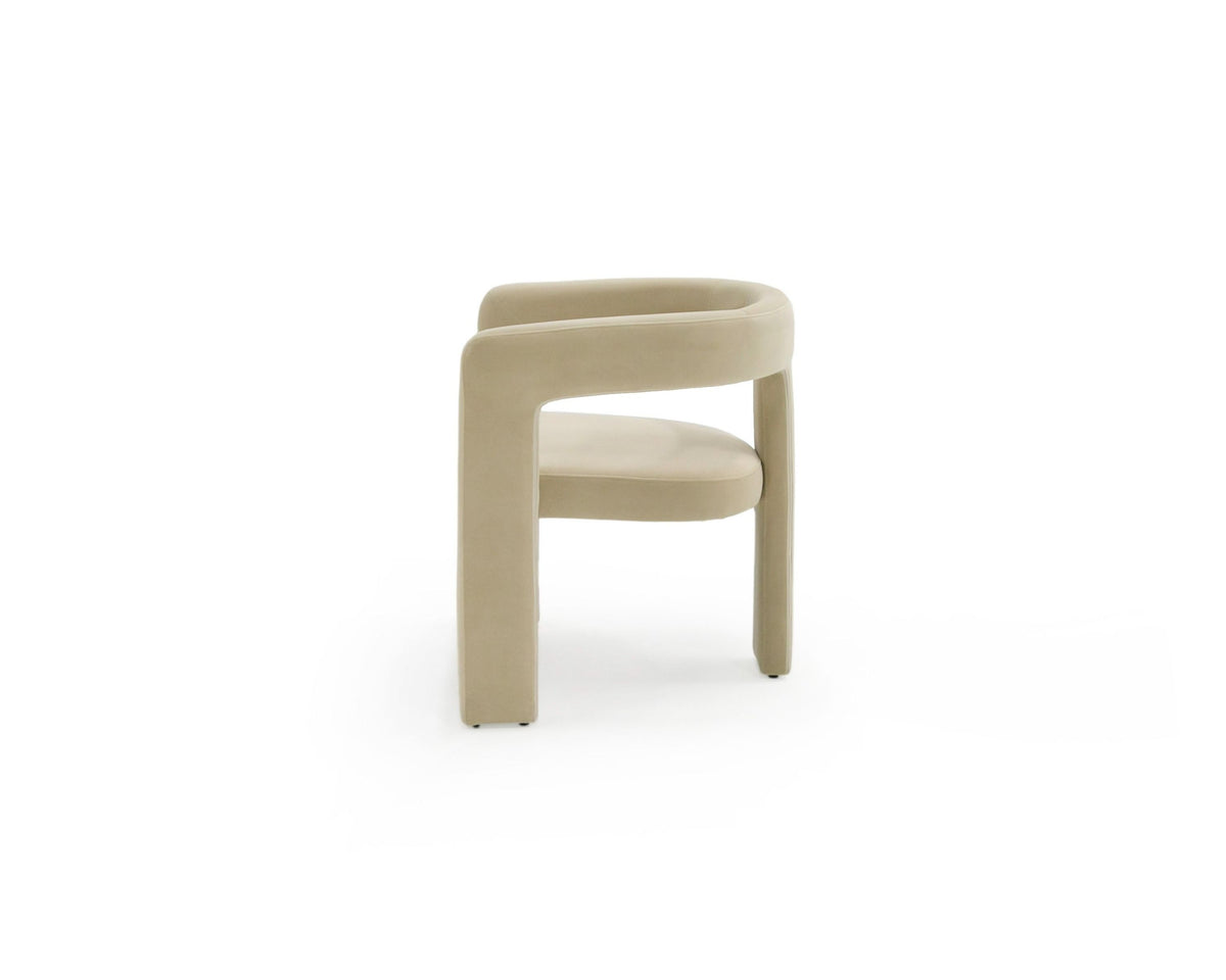 Ferah Modern Beige Fabric Dining Chair