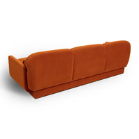 Arnaldo 90.5” Rust Orange Performance Velvet Sofa