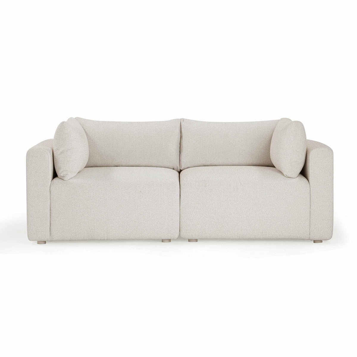 Karsyn 81.2" Cream Performance Fabric Outdoor Modular Loveseat
