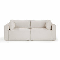 Karsyn 81.2" Cream Performance Fabric Outdoor Modular Loveseat
