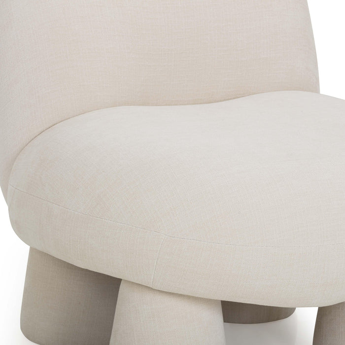 Aishen Cream Upcycled Chenille Accent Chair