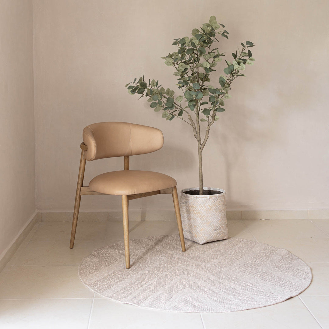 Rowan Nude Leather Dining Chair
