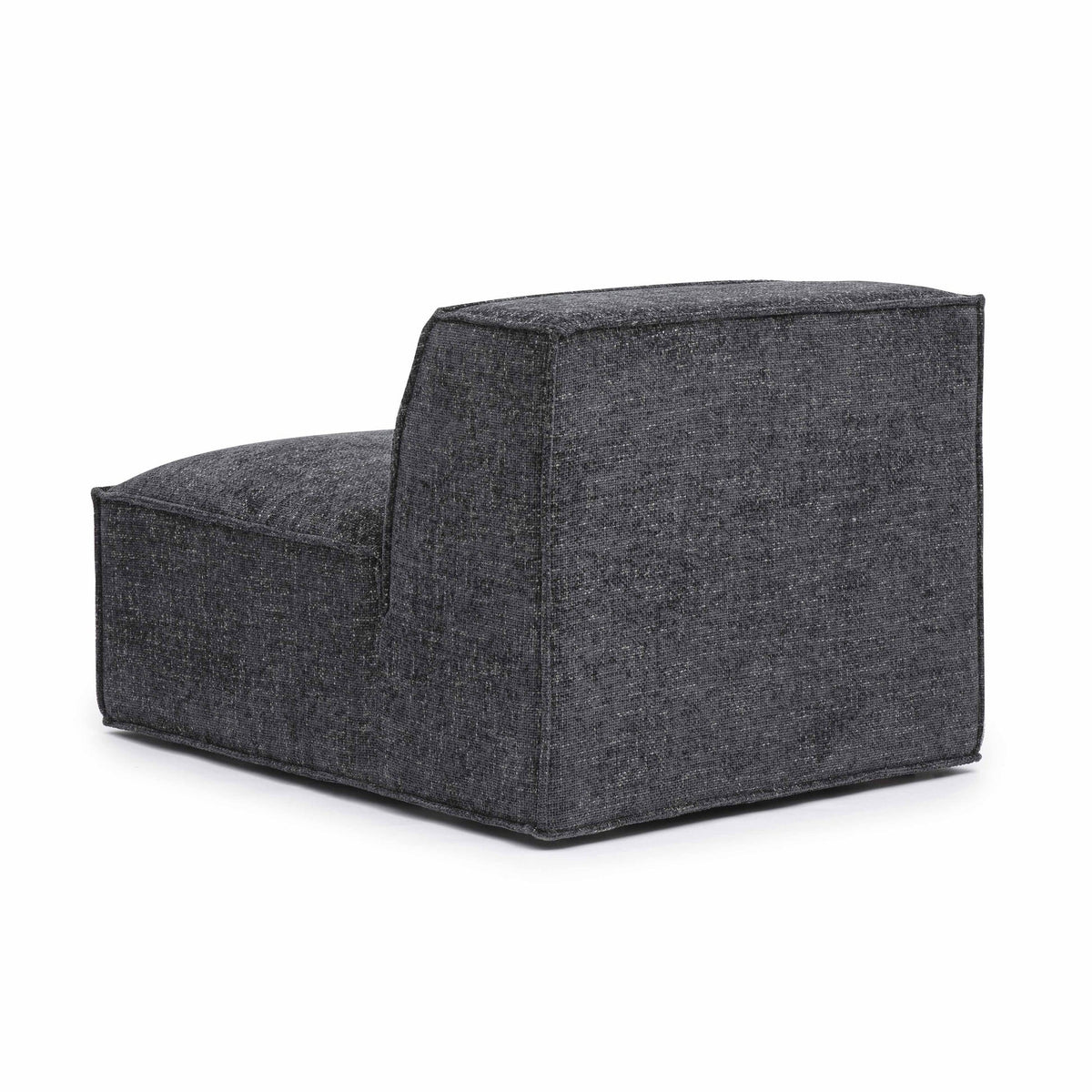 Mindy Charcoal Performance Chenille Basketweave Armless Chair