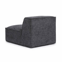 Mindy Charcoal Performance Chenille Basketweave Armless Chair