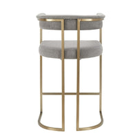 Jasmine Modern Grey Fabric & Gold Counter Chair