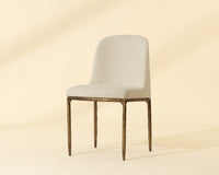 Nestor Cream Performance Fabric & Antique Brass Dining Chair (Set of 2)