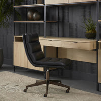 Stinson Black Faux Leather Maximum Comfort Modern Desk Chair