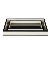 Cosette Ivory & Black Lacquer Tray (Set of 2)