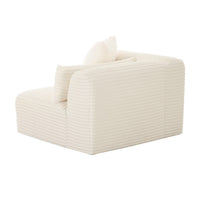 Telav Fluffy Oversized Cream Performance Corduroy Modular LAF Corner Chair