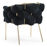 Camber Modern Black Velvet & Gold Dining Chair