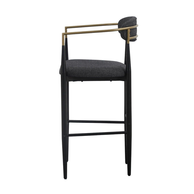 Nicole Dark Grey/Gold & Black Bar Stool