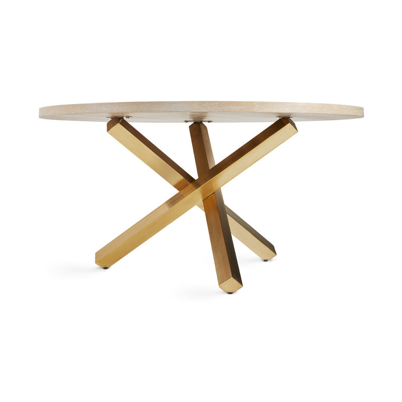 Suri 48" Natural Wood & Gold Legs Roung Dining Table