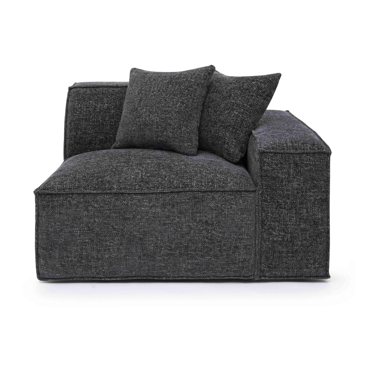 Mindy Charcoal Performance Chenille Basketweave RAF Corner Chair