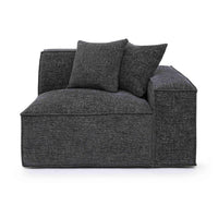 Mindy Charcoal Performance Chenille Basketweave RAF Corner Chair