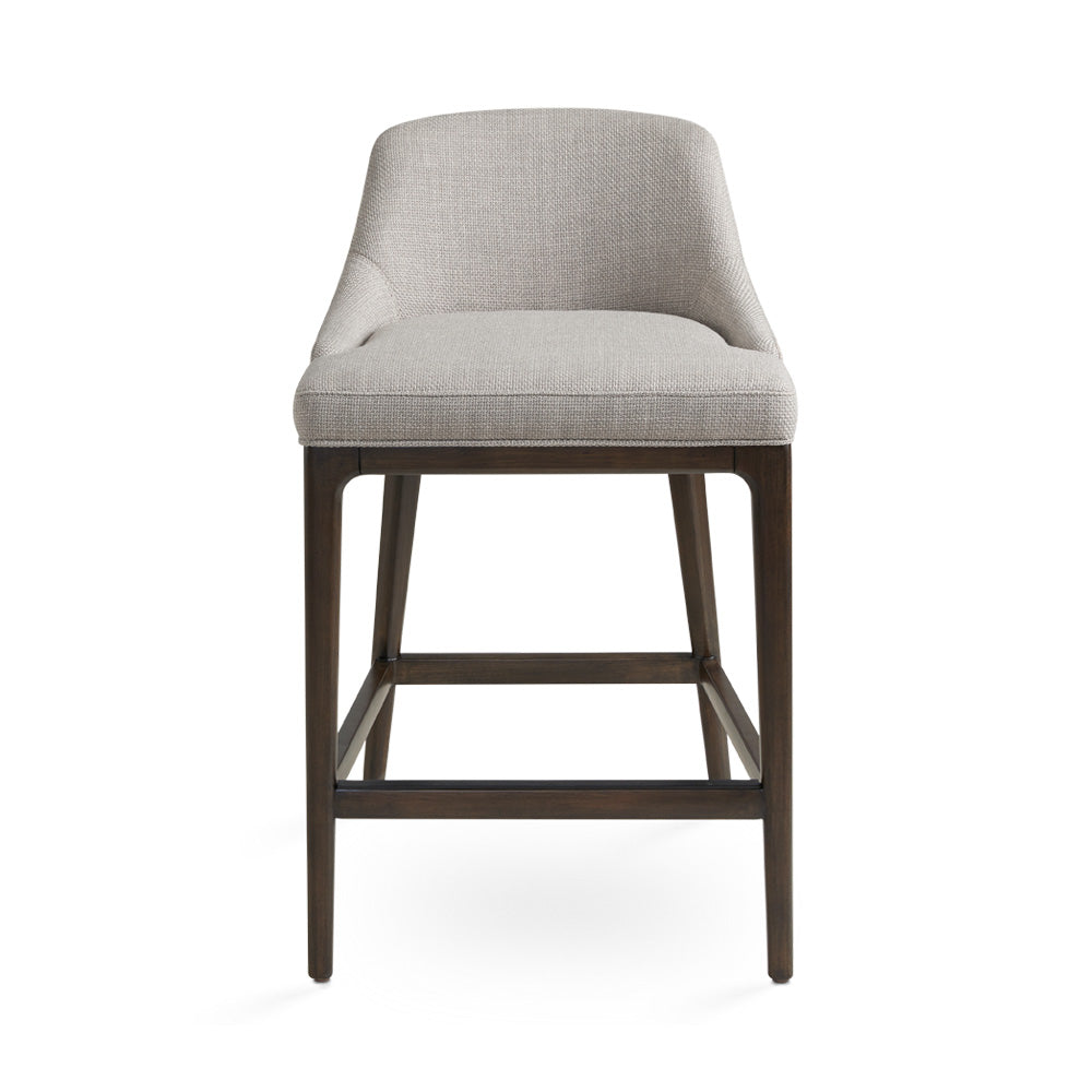 Tabitha Grey Linen & Wood Counter Stool