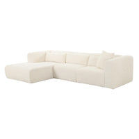 Telav 118" Fluffy Oversized Cream Performance Corduroy Modular LAF Sectional
