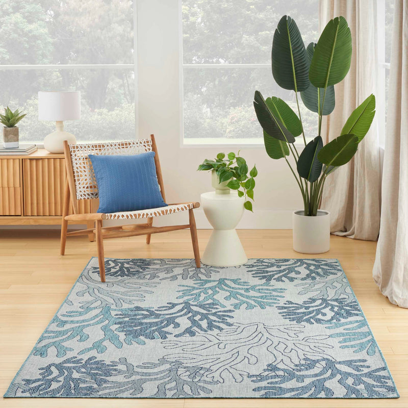 Annaleisa Indoor/Outdoor Blue Area Rug - Elegance Collection