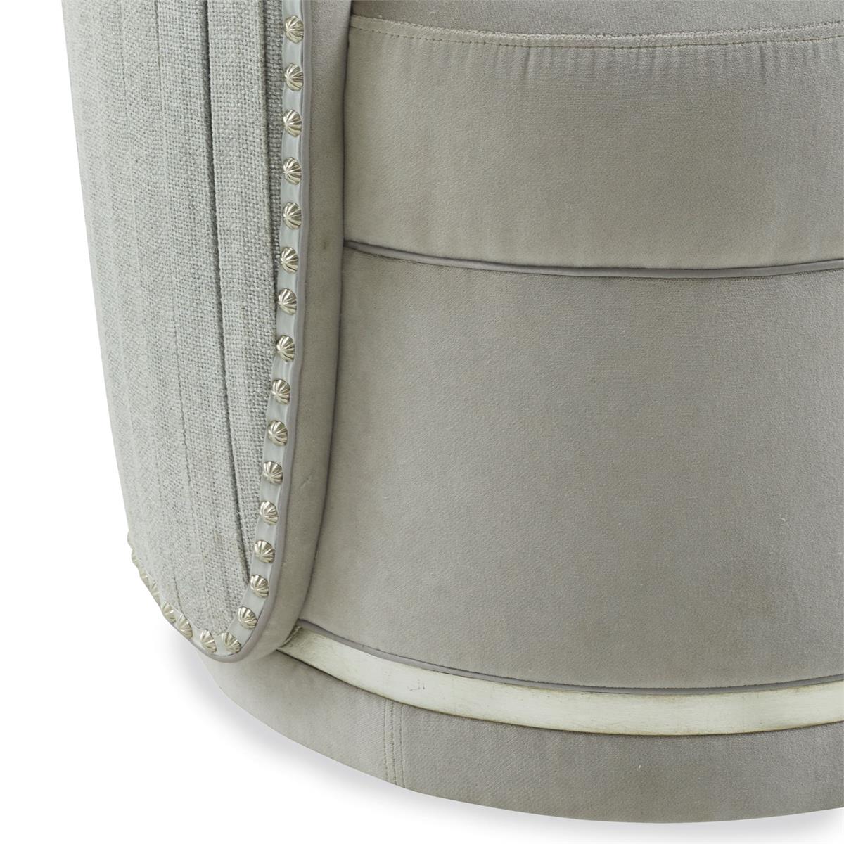 Lina Burnished Silver Dining Chair with Brass Casters