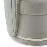 Lina Burnished Silver Dining Chair with Brass Casters