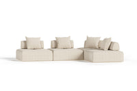 Eliza 4 Piece Modern Modular Beige Sectional Sofa