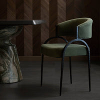 Zelise Performance Pine Green Chenille Dining Chair (Set of 2)